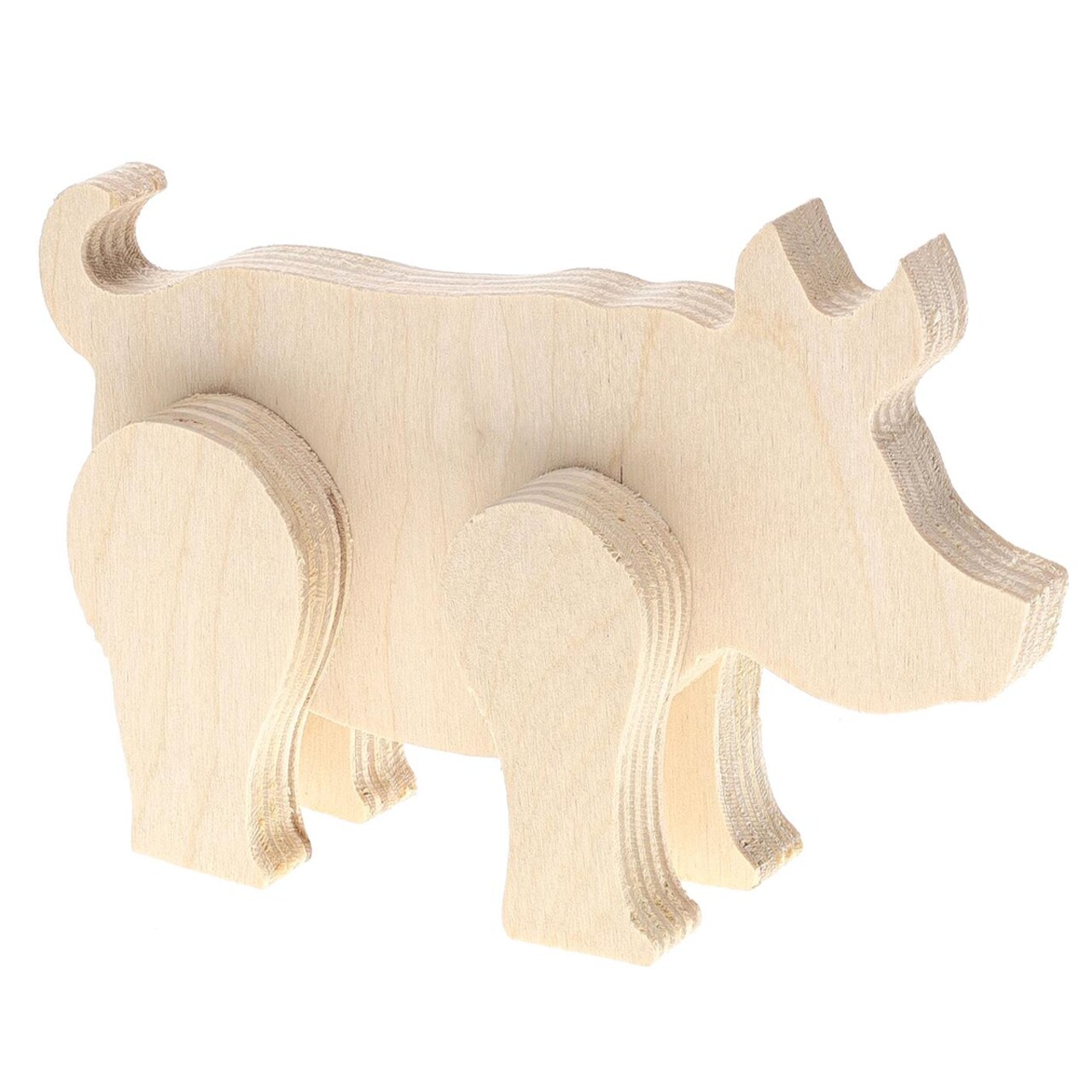 Good Wood by Leisure Arts Standing Animal, Pig – Unfinished Wood Cutouts for Crafts, DIY Wooden Animal Shapes, Rustic Craft Wood Decor, Painting Projects, and Home Art Supplies